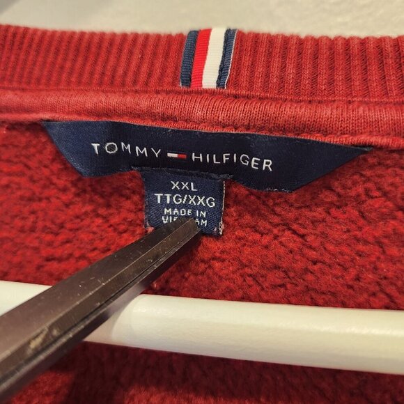 Tommy Hilfiger Vintage Signature Sweatshirt Retro Red - Size XXL - Picture 6 of 8